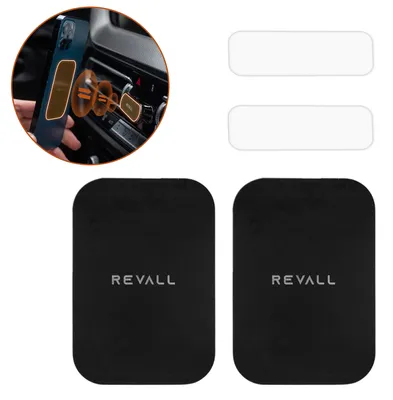 Produktbild von REVALL® Magnetisch Platten für Handyhalterung Auto –  KFZ - Metallplatten – Gel-Klebestreifen – Magnetplatten – Zubehör-Set – Universal