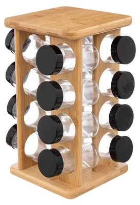 Produktbild von Gewürzregal mit 16 Gläsern Five® - Holz - Drehbar