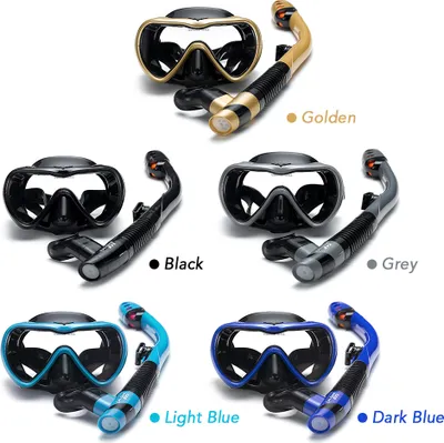 Produktbild von Leakproof Schnorchel Set Anti-Fog Schwimmen Schnorcheln Goggles Brille mit trockenen Schnorchel Rohr für Schnorcheln Schwimmen Tauchen