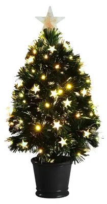 Produktbild von Luca Lighting Mercury Baum mit Fiber-Optic-Beleuchtung zu Weihnachten - Weihnachtsdeko mit 65 LEDs und 8 Lichtfunktionen - Weihnachtsbaum für drinnen - H60 x Ø30 cm - Grün