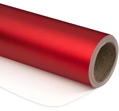 Immagine prodotto di Carta da regalo, colore rosso metallizzato, mini rotolo, 44 cm x 10 m, finitura opaca