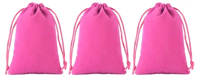 Productafbeelding van 20 Stuks Roze Samt Tasjes met Kordelzug 12x15cm
