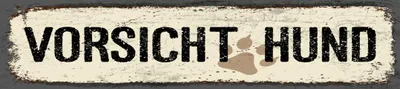 Produktbild von vianmo Holzschild 46x10 cm Vorsicht Hund