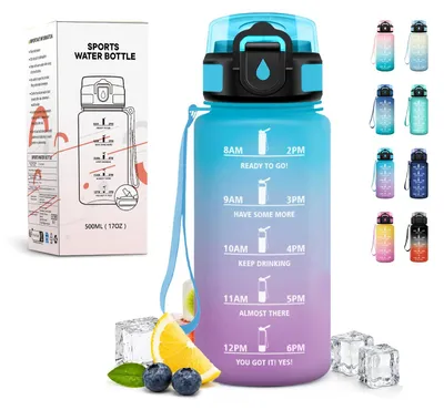 Produktbild von Trinkflasche 500ml auslaufsicher, kohlensäuregeeignet, Wasserflasche Sport, Büro