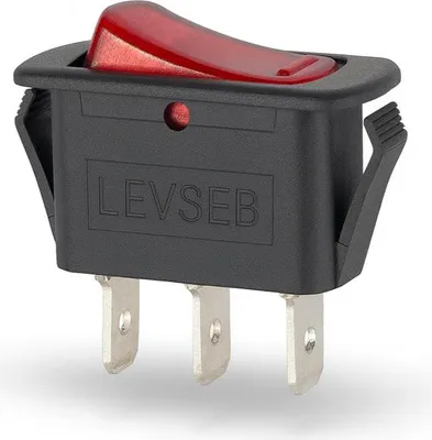 Produktbild von Wippschalter EIN/AUS 15A 250V mit rote Kontrollleuchte Flachstecker 6,3 mm
