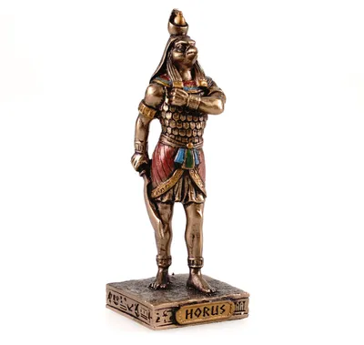 Zdjęcie produktu dla Egipski bóg Horus, miniaturowy, brązowy/kolorowy