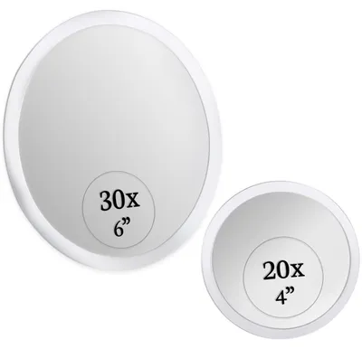 Imagen del producto de Omgoods - Juego de espejos de aumento de 30x y 20x con ventosas - Ideal para maquillaje y cejas