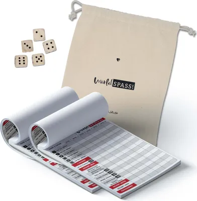 Produktbild von Würfelspiel Block für Senioren DIN A5 - Extra große Schrift / Zahlen | Ersatzblöcke 2er Set Knobelblock | Seniorenspiele Spielblock auch für Kinder