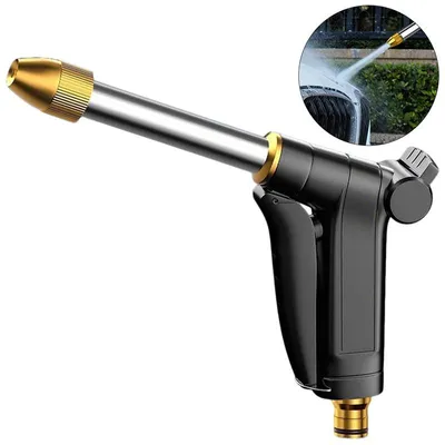 Produktbild von Garten Wasserspritzpistole Hochdruck Metall 3/4" Wasserhahnaufsatz verstellbar für Auto, Garten, Terrasse, Haustiere