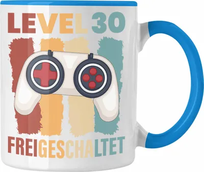 Produktbild von Trendation -  30. Geburtstag Tasse Mann Geschenk 30er Geschenkidee 30 Mutter Vater Männer Lustig Geschenke Gamer (Blau)