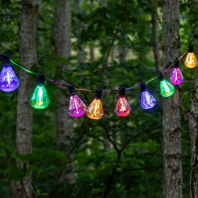 Image de Kit de démarrage de guirlande lumineuse solaire Sirius Marcus, couleurs variées, 3 mètres, 10 LED, lumière blanc chaud