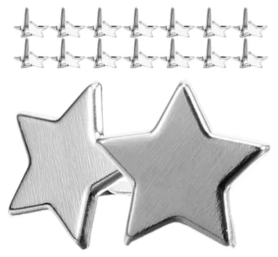 Produktbild von 100 Stück DIY Metall Zwei Fuß Stern Brads Heftklammern für Scrapbooking und Basteln Silber Stabile Eisen Befestiger Zubehör für kreative Handarbeit