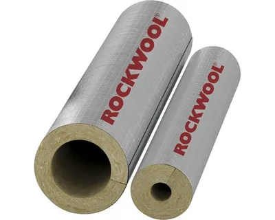 Zdjęcie produktu dla Rockwool RS800 z powłoką aluminiową w różnych rozmiarach, opakowanie: na metry, średnica wewnętrzna [mm]: 18, grubość izolacji [mm]: 20