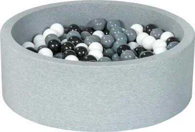 Image de Piscine à balles aire de jeux + 300 balles noir, blanc, gris