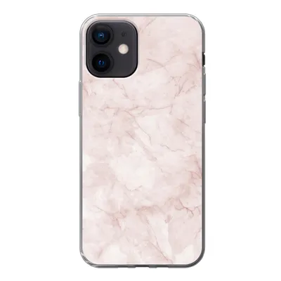 Produktbild von MuchoWow® Handyhülle Schutzhülle Hülle für iPhone 12 Marmor - Rosa - Schick Silikon Softcase Handy Hülle - Schutzhülle
