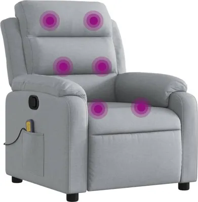 Produktbild von Massagesessel Hellgrau Stoff 75 x 92,5 x 100 cm (B x T x H)