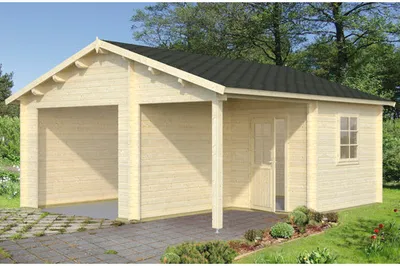 Produktbild von Einzelgarage Palmako Roger 21,9+5,2 m² ohne Tor 510 x 550 cm tauchgrundiert