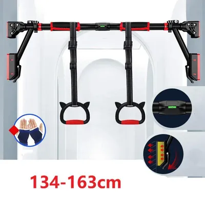 Produktbild von Türreck Für Türrahmen - Klimmzugstange/Chin-up Bar - Verstellbar 134–163 cm - Teleskopisch - Für Heimfitness Krafttraining
