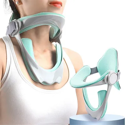 Produktbild von 360°Verstellbare Nackenstütze für Haltungskorrektur, Weiche Nackenstrecke Orthotische Korrektur, für vordere Kopfhaltungskorrektur, Zervikale Wirbelsäule Druckentlastung