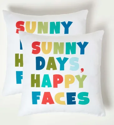 Produktbild von HOMESCAPES Bunte Gartenkissen ‚Sunny Days‘ – 2er-Set Outdoor Kissen 45 x 45 cm