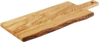Produktbild von APS 874 Servierbrett OLIVE, 44 x 20 cm, Höhe 2 cm, Griff 12 cm Olivenholz, naturbedingte Abweichung in Form, Maserung und Größe