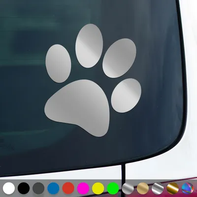 Produktbild von PantherPixel Hundepfoten Aufkleber Katzen Tiere Welpen Tatzen Sticker Auto Geschenkidee Farbe Silber