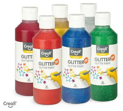 Produktbild von Creall Glitzerfarbe, 6 x 250 ml