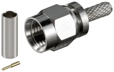 Produktbild von SMA-Crimpstecker mit vergoldetem Kontakt, für RG 174/U-Kabel