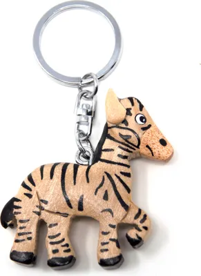 Immagine prodotto di Ciondolo portachiavi in legno - zebra