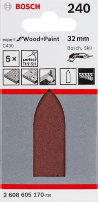 Produktbild von Schleifblatt C430, 32 mm, 240, ungelocht, 5er-Pack