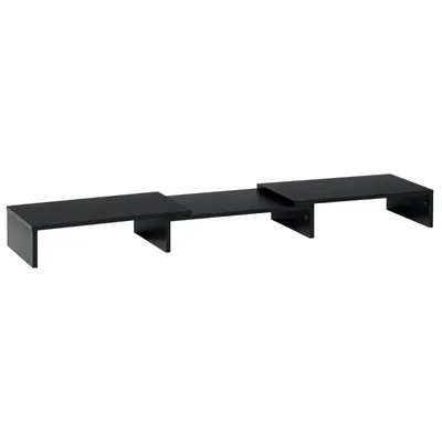 Produktbild von Monitorständer – Tischständer – Computerständer – Längenverstellbar – Für zwei Laptop-Bildschirme – 80–117 x 23,5 x 10 cm – Schwarz