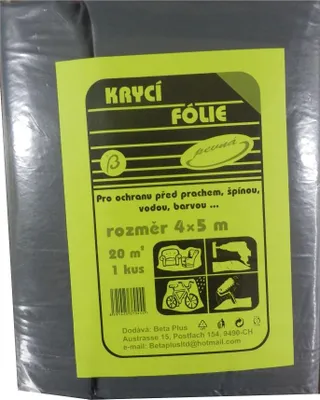 Obrázok produktu pre LDPE krycia fólia 4 x 5 m číra pevná