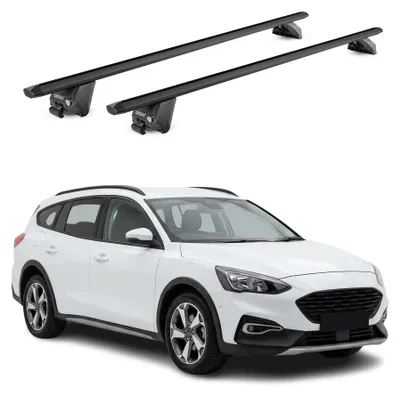 Image de Barres de toit transversales pour Ford Focus IV Active 2019-2025 Alu Noir 2x ABE, Image générée par une IA