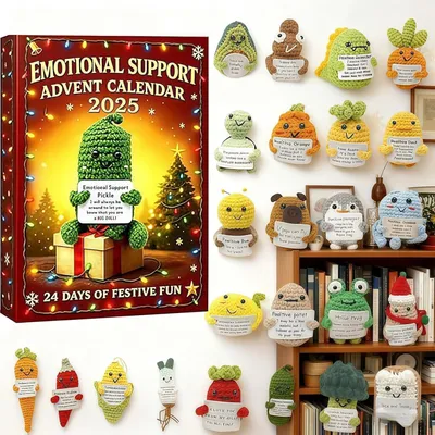 Produktbild von Emotional Support Adventskalender 2025, 24 Tage Weihnachten Adventskalender mit 24 Einzigartige Emotionale Unterstš¹tzungswerkzeuge, 3D Acryl Design, fš¹r Lieben jeden Alters