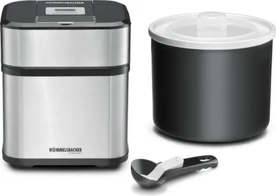 Zdjęcie produktu dla Rommelsbacher IM 12, Tradycyjne przyrząd do robienia do lodów, 1,5 l, 1 mis(y), Czarny, Stal nierdzewna, 40 min, LCD