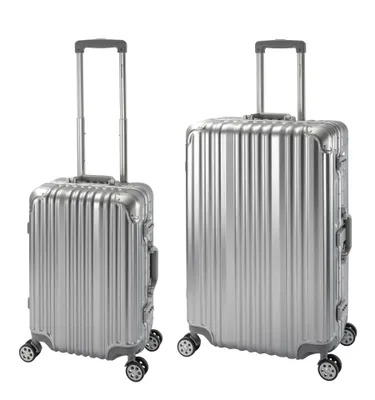 Produktbild von London | 2er Set | Trolleys 4 Rollen | Polycarbonat Hartschale | Alu-Rahmen | Handgepäck + Sport Koffer Trunk