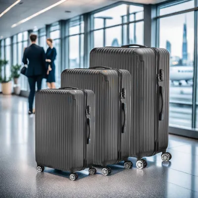 Produktbild von ProximaX Kofferset 3-teilig 20/24/28 Zoll | ABS Hartschalenkoffer Schwarz | Leicht & Robust Reisekoffer mit 360° Doppelrollen & Zahlenschloss