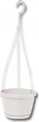 Obrázok produktu pre Závesný kvetináč LOGATO s podšálkou biely plast d25x17cm
