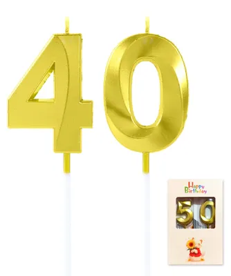 Productafbeelding van Getallenkaars - 101,6 cm - Taartdecoratie voor cakes en taarten - Goud