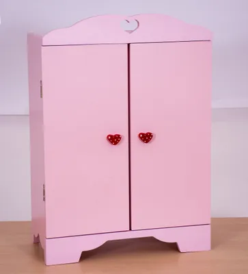 Produktbild von Puppenschrank natur oder rosa aus Holz