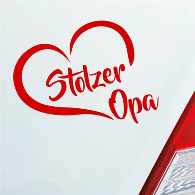 Produktbild von Auto Aufkleber Stolzer Opa Liebe Herz Großvater Enkel 12x10 cm Rot Sticker Heckscheibenaufkleber