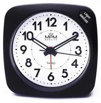 Produktbild von MPM-Quality Wecker rund 80 mm Kunststoff Schwarz