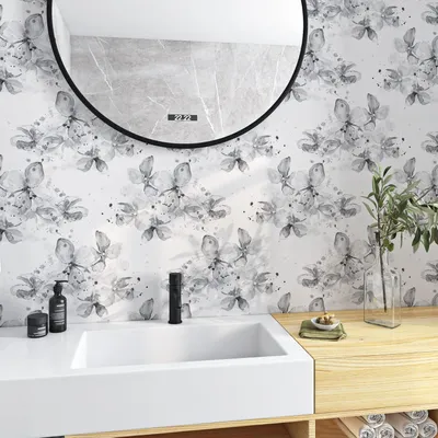 Produktbild von Blumentapete Selbstklebend Möbelfolie Elegant 44,5x700 cm Grau