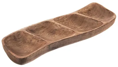 Productafbeelding van Handgemaakte serveerplank van mangohout, bestaande uit vier delen