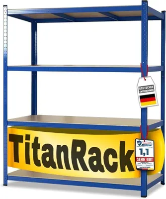 Produktbild von Weitspannregal - Schwerlastregal - Lagerregal - Kellerregal - Steckregal - Traglast bis 1500 kg (177 x 200 x 60 cm, Blau)