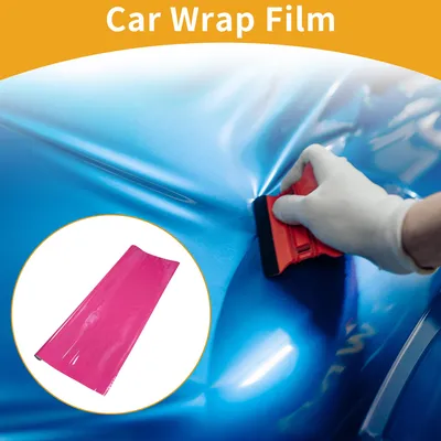 Image de Film De Protection Pour Voiture De Couleur Rouge Rose 2286X152Cm (75Ft X 5Ft) Film Vinyle Extérieur Intérieur Couverture 5,5 Mil Pvc 1 Pièce Universelle