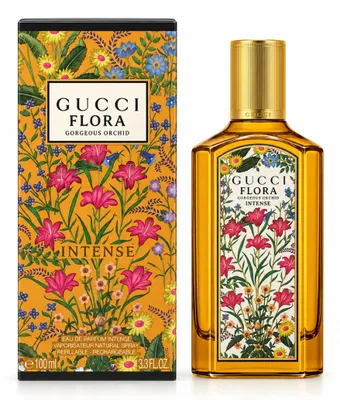 Productafbeelding van Gucci Flora Gorgeous Orchid Intense, voor dames, 100 ml, eau de parfum, spray, 36 maanden, INGREDIËNTEN: ALCOHOL DENAT., PARFUM/FRAGRANCE, AQUA/WATER/EAU, TETRAMETHYL ACETYLOCTAHYDRONAPHTHALENES,..., AI-gegenereerde afbeelding
