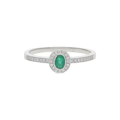 Produktbild von Smaragd Ring Weißgold 585 Brillanten JL10-07-0582 JuwelmaLux Größe 54