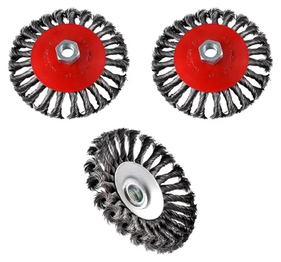 Produktbild von 3 Stück Scheibenbürsten, M14, 125mm Drahtbürsten für Winkelschleifer und Bohrmaschinen