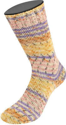 A single sock displayed on a mannequin leg against a white background.
